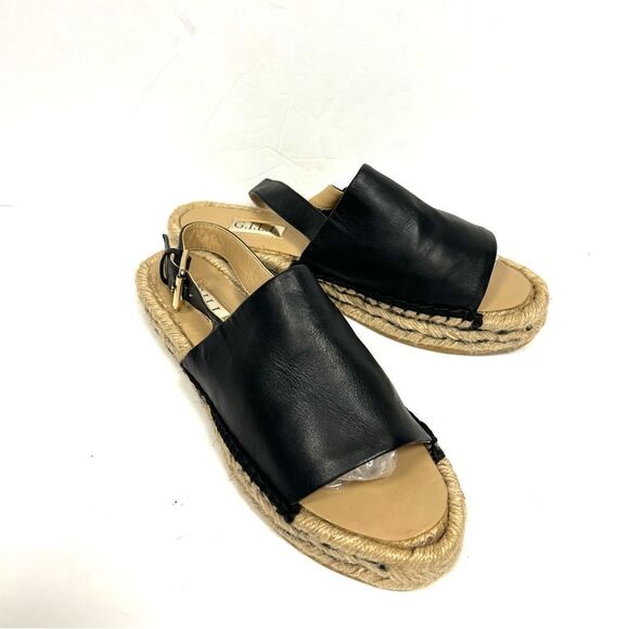 Gili leather sandal espadrille with adjustable ankle strap Sz 7 - Picture 1 of 6
